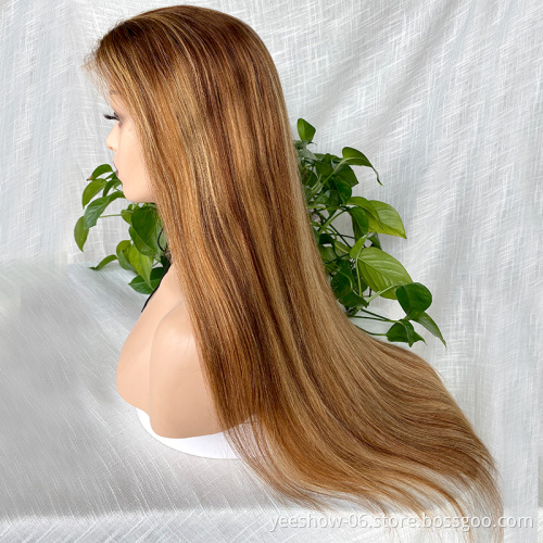 Natural Wave 13*4 Lace Frontal Human Virgin Hair Wigs Full Cuticle Aligned Unprocessed Indian Virgin Hair Wigs straight Wave